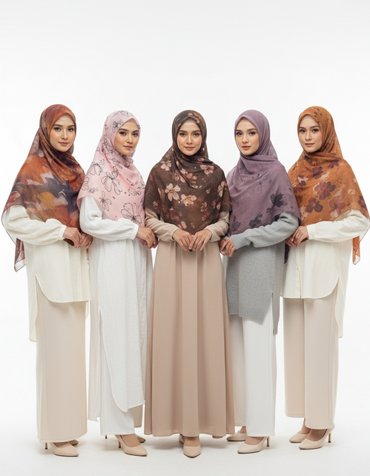 Silky Modal Hijab - Vibrant Print Wrap Scarf for Women | front view | Maha The Label hijab