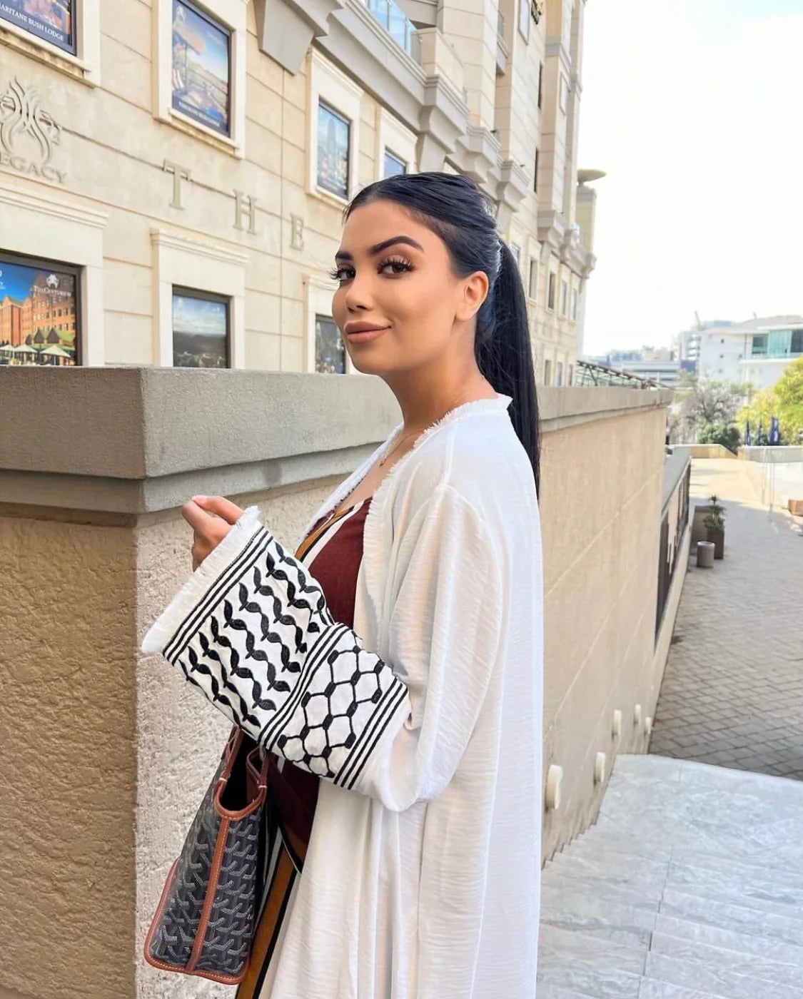 Keffiyeh Kimono Abaya – Belted Robe with Tassels (Cardigan + | lifestyle wear | Maha The Label modest fashion outfit